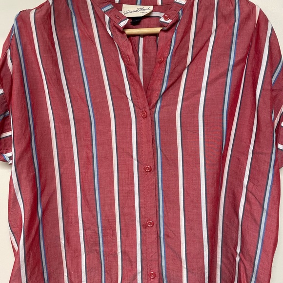 Red, white and blue boxy button up shirt! - Picture 2 of 3